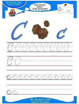 Çocuklar İçin Sesler Çizgi Çalışmaları Çalışma Sayfaları 